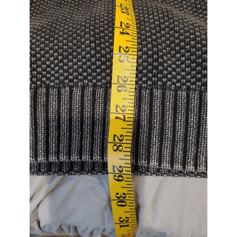 Carbon 2 Cobalt Gray 1/4 zip pullover‎ textured knit sweater Men SZ XL office